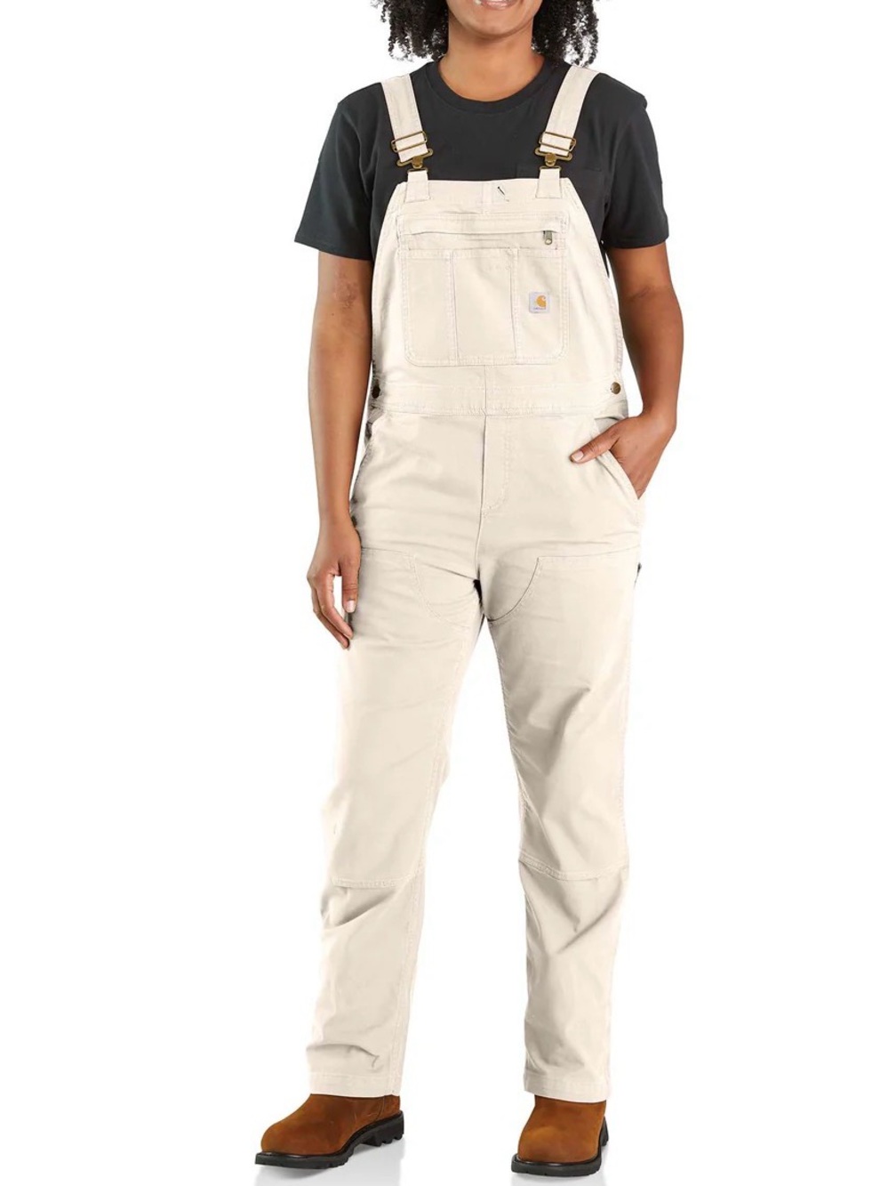 CARHARTT WOMEN'S RUGGED FLEX® LOOSE FIT CANVAS BIB OVERALLS SIZE XL TALL